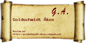 Goldschmidt Ákos névjegykártya